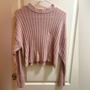 American Eagle Outfitters Dusty Pink Ribbed Turtleneck Sweater